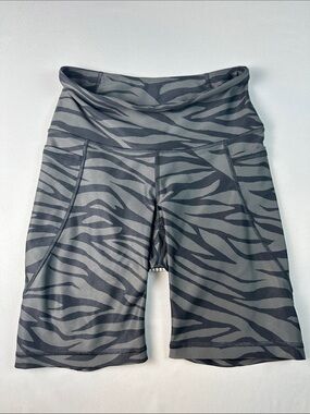 Old Navy Active Women’s Shorts Small Gray Zebra High-Rise Athletic Side Pockets